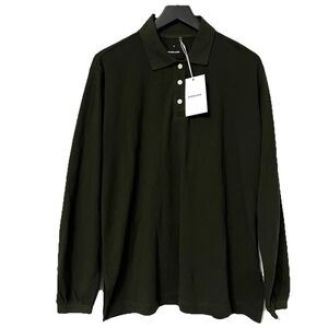 Everlane Men’s Long Sleeve Polo Shirt Size M Dark Green